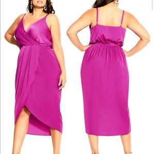 NWT City Chic All Night Dress in Lipstick Size 18